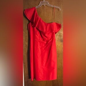 Elegant Red One-Shoulder Dress